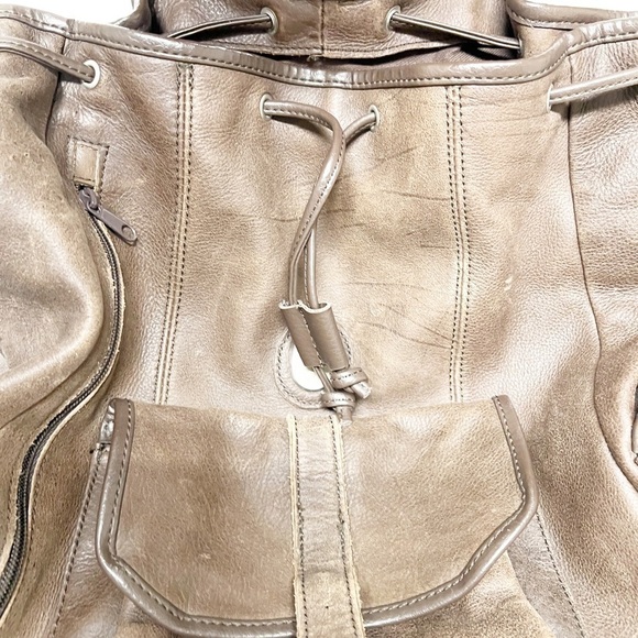 Vintage 90s Y2K Leather Multi Pocketed Buckle Closure School Style Backpack main image 10